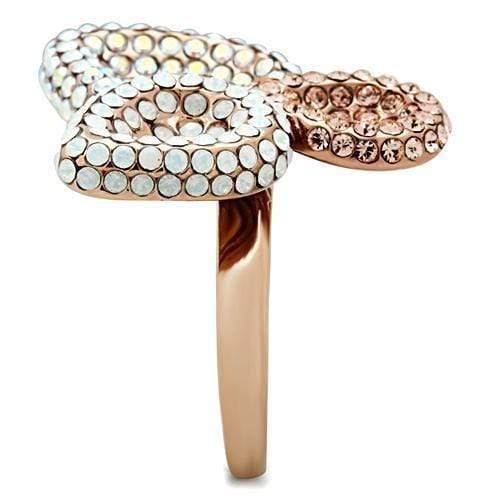 Silver Jewelry Rings Rose Gold Wedding Rings GL219 Rose Gold - Brass Ring with Top Grade Crystal Alamode Fashion Jewelry Outlet