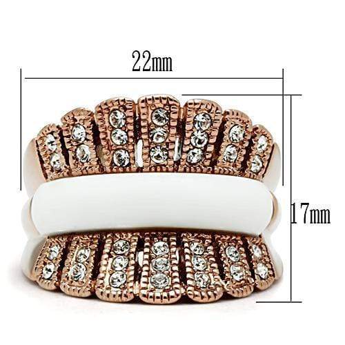 Silver Jewelry Rings Rose Gold Wedding Rings GL223 Rose Gold - Brass Ring with Semi-Precious Alamode Fashion Jewelry Outlet