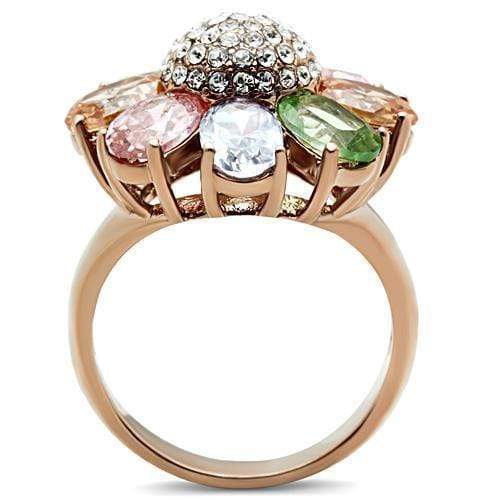 Silver Jewelry Rings Rose Gold Wedding Rings GL224 Rose Gold - Brass Ring with AAA Grade CZ Alamode Fashion Jewelry Outlet