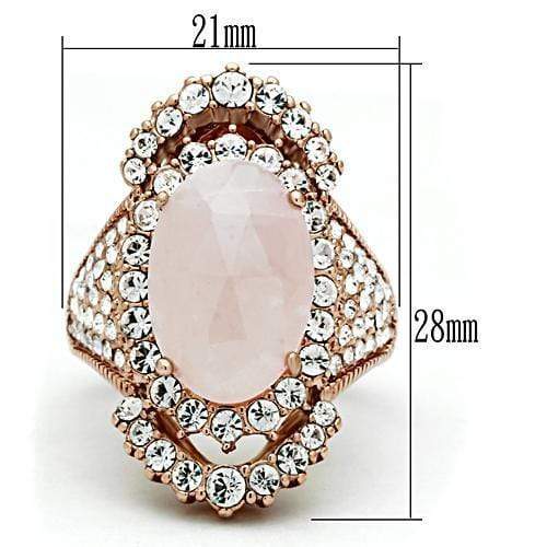 Silver Jewelry Rings Rose Gold Wedding Rings GL225 Rose Gold - Brass Ring with Precious Stone Alamode Fashion Jewelry Outlet