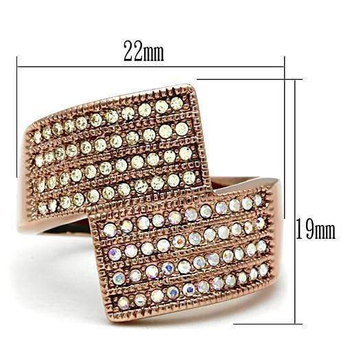 Silver Jewelry Rings Rose Gold Wedding Rings GL229 Rose Gold - Brass Ring with Top Grade Crystal Alamode Fashion Jewelry Outlet