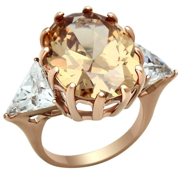 Silver Jewelry Rings Rose Gold Wedding Rings GL243 Rose Gold - Brass Ring with AAA Grade CZ Alamode Fashion Jewelry Outlet