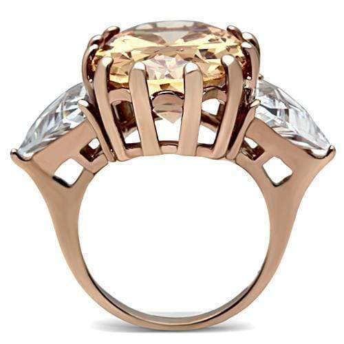 Silver Jewelry Rings Rose Gold Wedding Rings GL243 Rose Gold - Brass Ring with AAA Grade CZ Alamode Fashion Jewelry Outlet