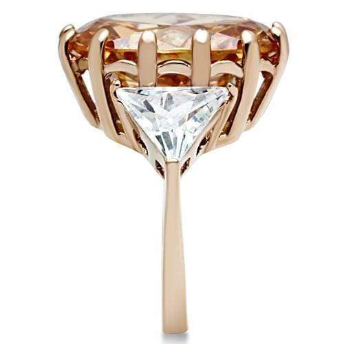 Silver Jewelry Rings Rose Gold Wedding Rings GL243 Rose Gold - Brass Ring with AAA Grade CZ Alamode Fashion Jewelry Outlet