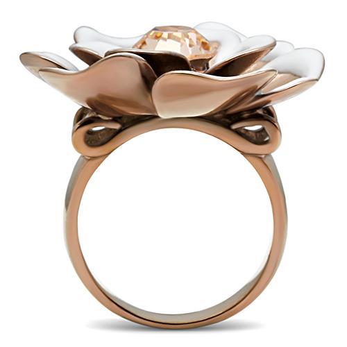 Silver Jewelry Rings Rose Gold Wedding Rings GL247 Rose Gold - Brass Ring with Top Grade Crystal Alamode Fashion Jewelry Outlet