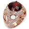 Silver Jewelry Rings Rose Gold Wedding Rings LO1507 Rose Gold Brass Ring with CZ in Garnet Alamode Fashion Jewelry Outlet