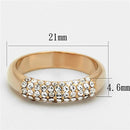 Rose Gold Wedding Rings LO3069 Rose Gold Brass Ring with Top Grade Crystal