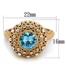 Rose Gold Wedding Rings LO3535 Rose Gold Brass Ring with AAA Grade CZ