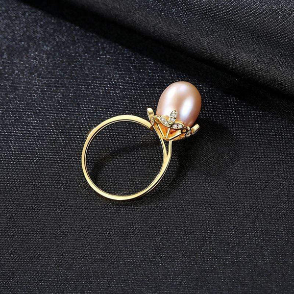 Silver Jewelry Rings S925 Sterling Silver Jewelry Women Luxury 10-11mm Freshwater Pearl Ring TIY
