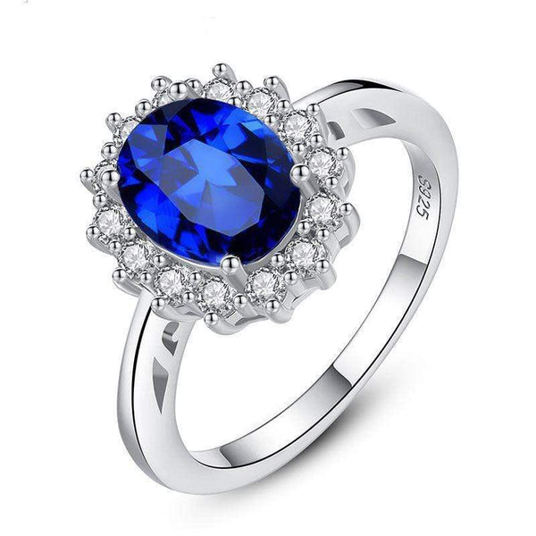 Silver Jewelry Rings S925 Sterling Silver Jewelry Women Sapphire Gemstone Ring TIY