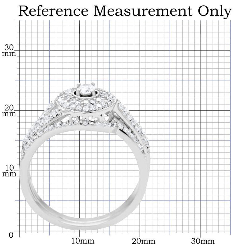 Silver Jewelry Rings Silver Band Ring TS001 Rhodium 925 Sterling Silver Ring with AAA Grade CZ Alamode Fashion Jewelry Outlet