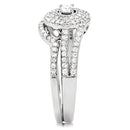 Silver Band Ring TS001 Rhodium 925 Sterling Silver Ring with AAA Grade CZ