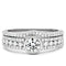 Silver Band Ring TS005 Rhodium 925 Sterling Silver Ring with AAA Grade CZ