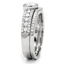 Silver Band Ring TS005 Rhodium 925 Sterling Silver Ring with AAA Grade CZ