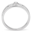 Silver Band Ring TS013 Rhodium 925 Sterling Silver Ring with AAA Grade CZ