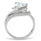 Silver Band Ring TS020 Rhodium 925 Sterling Silver Ring with AAA Grade CZ