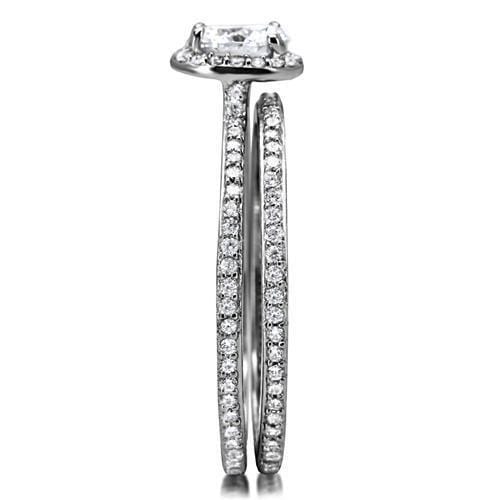 Silver Band Ring TS028 Rhodium 925 Sterling Silver Ring with AAA Grade CZ