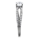 Silver Band Ring TS029 Rhodium 925 Sterling Silver Ring with AAA Grade CZ