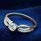 Silver Band Ring TS044 Rhodium 925 Sterling Silver Ring with AAA Grade CZ