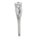 Silver Band Ring TS044 Rhodium 925 Sterling Silver Ring with AAA Grade CZ