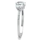 Silver Band Ring TS049 Rhodium 925 Sterling Silver Ring with AAA Grade CZ