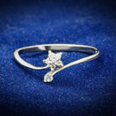 Silver Band Ring TS056 Rhodium 925 Sterling Silver Ring with AAA Grade CZ