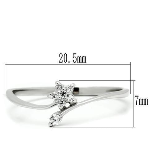 Silver Band Ring TS056 Rhodium 925 Sterling Silver Ring with AAA Grade CZ