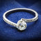 Silver Band Ring TS057 Rhodium 925 Sterling Silver Ring with AAA Grade CZ