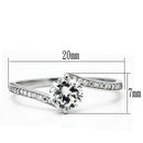 Silver Band Ring TS057 Rhodium 925 Sterling Silver Ring with AAA Grade CZ