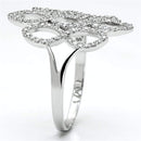 Silver Band Ring TS071 Rhodium 925 Sterling Silver Ring with AAA Grade CZ