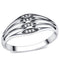 Silver Band Ring TS072 Rhodium 925 Sterling Silver Ring with AAA Grade CZ