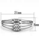 Silver Band Ring TS072 Rhodium 925 Sterling Silver Ring with AAA Grade CZ