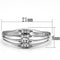 Silver Band Ring TS072 Rhodium 925 Sterling Silver Ring with AAA Grade CZ