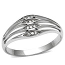 Silver Band Ring TS072 Rhodium 925 Sterling Silver Ring with AAA Grade CZ