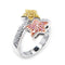 Silver Jewelry Rings Silver Band Ring Womens 6X215 Tricolor 925 Sterling Silver Ring with CZ Alamode Fashion Jewelry Outlet