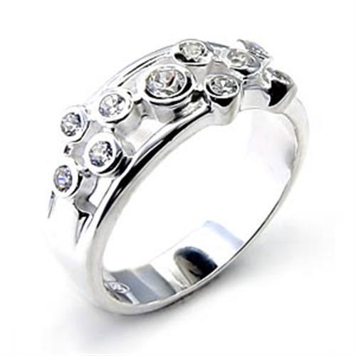 Silver Jewelry Rings Silver Band Ring Womens 6X303 - 925 Sterling Silver Ring with AAA Grade CZ Alamode Fashion Jewelry Outlet