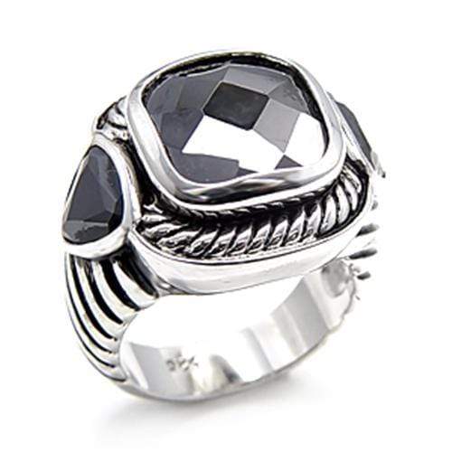 Silver Jewelry Rings Silver Band Ring Womens 6X523 Rhodium 925 Sterling Silver Ring with CZ Alamode Fashion Jewelry Outlet