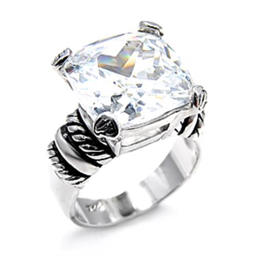 Silver Jewelry Rings Silver Band Ring Womens 6X526 Rhodium 925 Sterling Silver Ring with CZ Alamode Fashion Jewelry Outlet