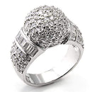 Silver Jewelry Rings Silver Band Ring Womens 7X166 Rhodium 925 Sterling Silver Ring with CZ Alamode Fashion Jewelry Outlet