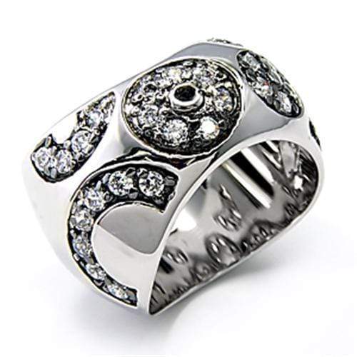 Silver Jewelry Rings Silver Band Ring Womens 7X210 Rhodium + Ruthenium 925 Sterling Silver Ring Alamode Fashion Jewelry Outlet