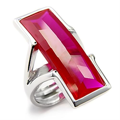 Silver Jewelry Rings Silver Band Ring Womens 7X248 Rhodium 925 Sterling Silver Ring in Ruby Alamode Fashion Jewelry Outlet