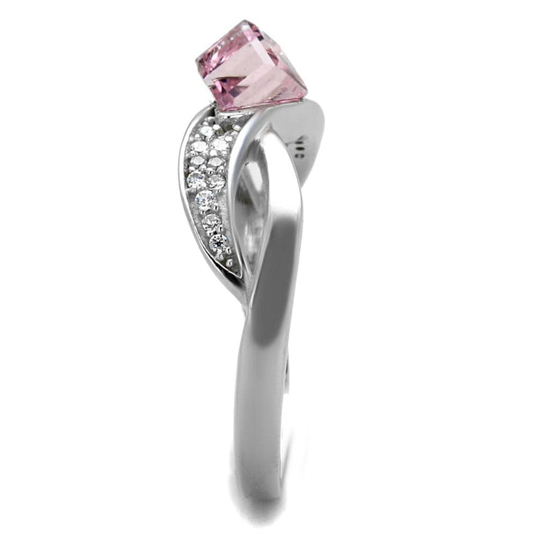 Silver Engagement Rings TS313 Rhodium 925 Sterling Silver Ring with Crystal