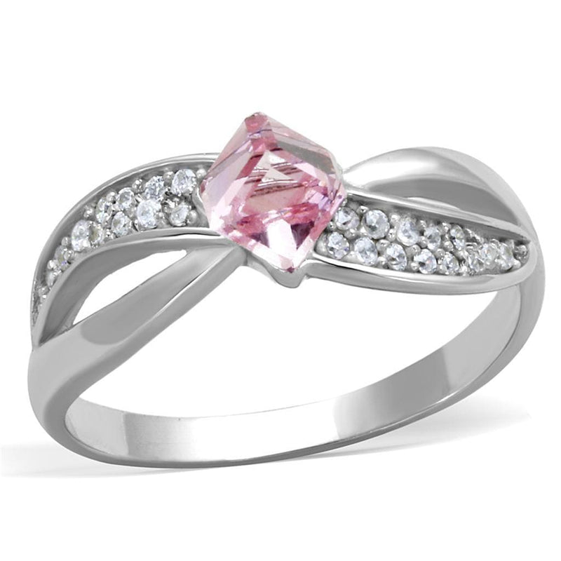 Silver Engagement Rings TS313 Rhodium 925 Sterling Silver Ring with Crystal