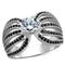 Silver Engagement Rings TS314 Rhodium 925 Sterling Silver Ring with CZ
