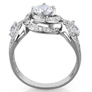 Silver Engagement Rings TS332 Rhodium 925 Sterling Silver Ring with CZ