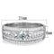 Silver Engagement Rings TS333 Rhodium 925 Sterling Silver Ring with CZ