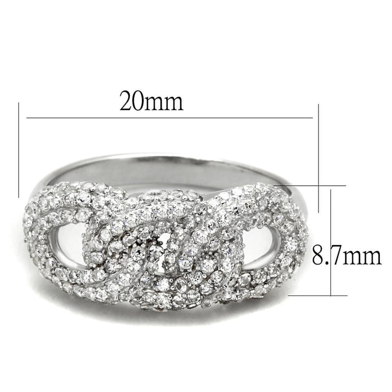 Silver Engagement Rings TS334 Rhodium 925 Sterling Silver Ring with CZ