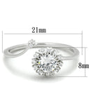 Silver Jewelry Rings Silver Engagement Rings TS335 Rhodium 925 Sterling Silver Ring with CZ Alamode Fashion Jewelry Outlet