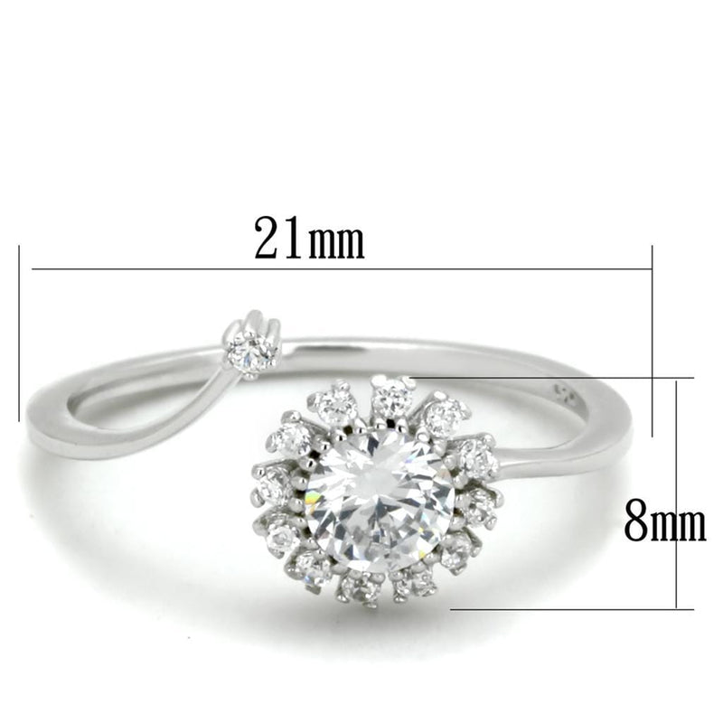 Silver Jewelry Rings Silver Engagement Rings TS335 Rhodium 925 Sterling Silver Ring with CZ Alamode Fashion Jewelry Outlet