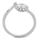 Silver Engagement Rings TS335 Rhodium 925 Sterling Silver Ring with CZ